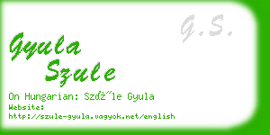 gyula szule business card